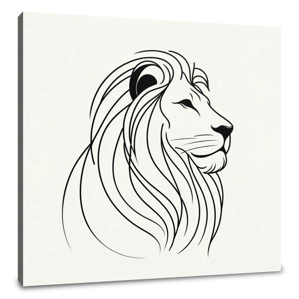 Regal Lion Silhouette Canvas