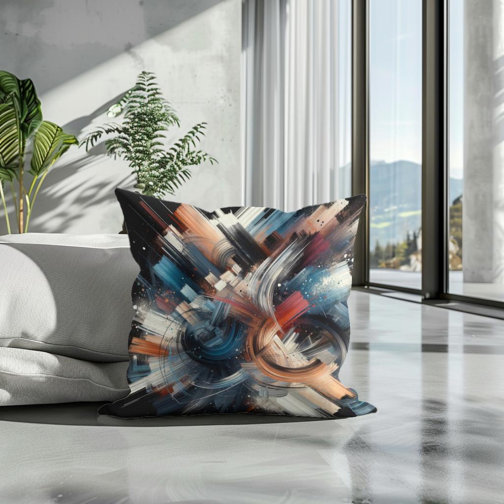 Vivid Brushwork Tapestry Cotton Cushion