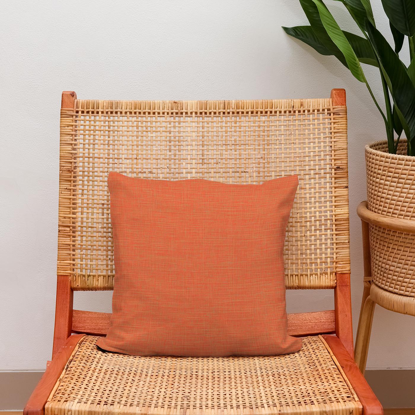 Vibrant Orange Cotton Cushion