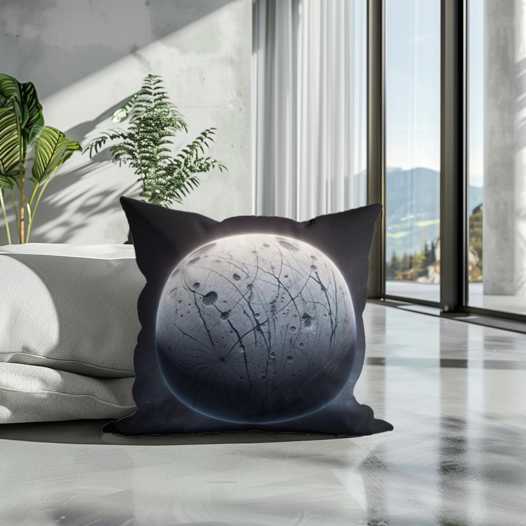 Europa's Subsurface Mystery Cotton Cushion