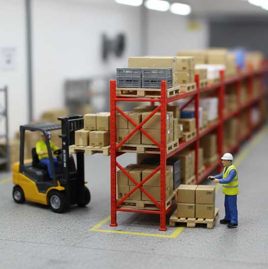 OO Scale Pre-Coloured Warehouse Pallet Racking