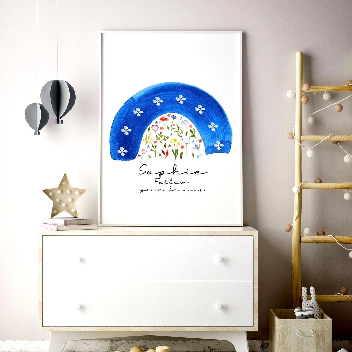 Rainbow nursery decoration wall art print