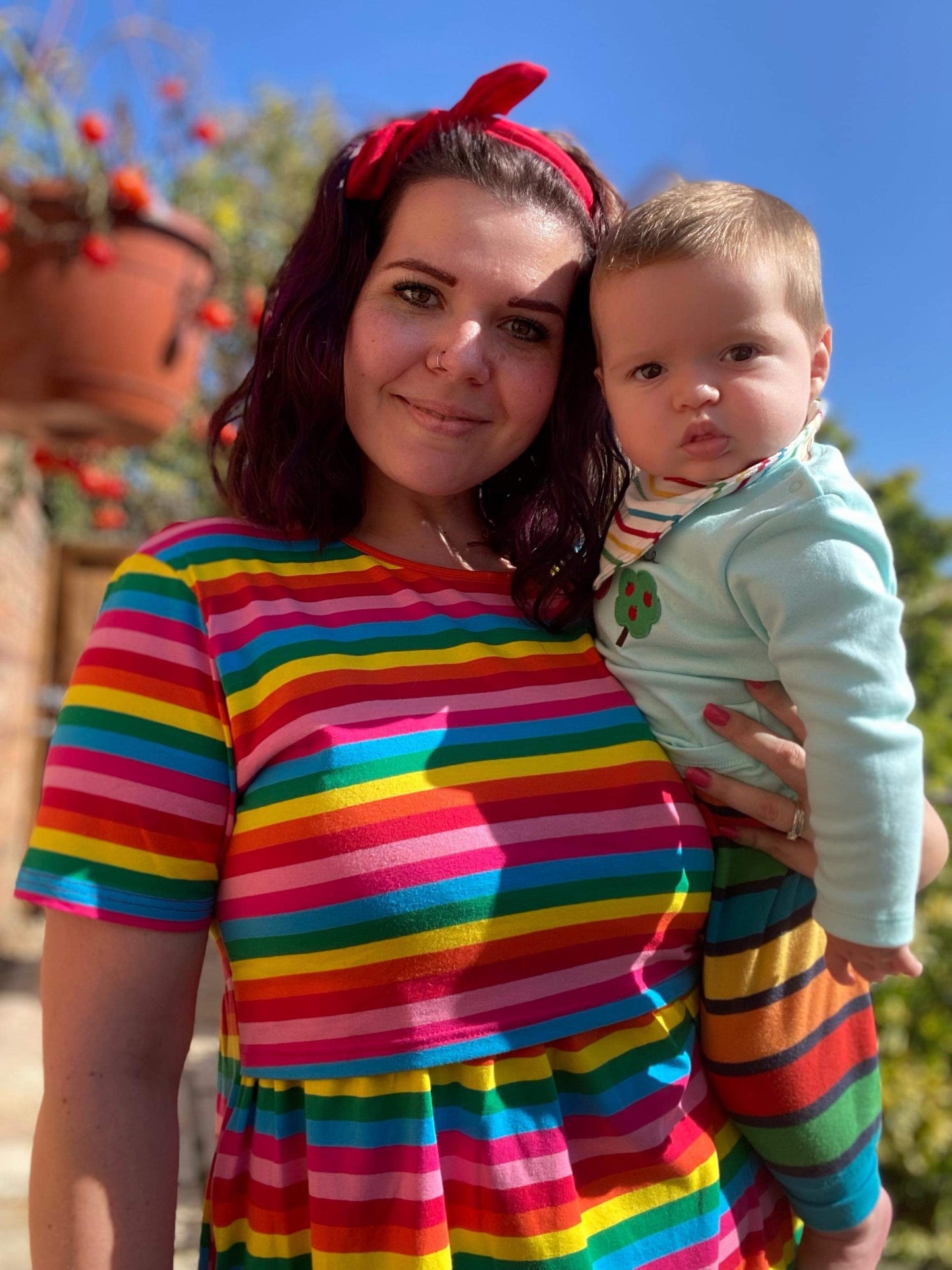 Rainbow Breastfeeding Skater Dress