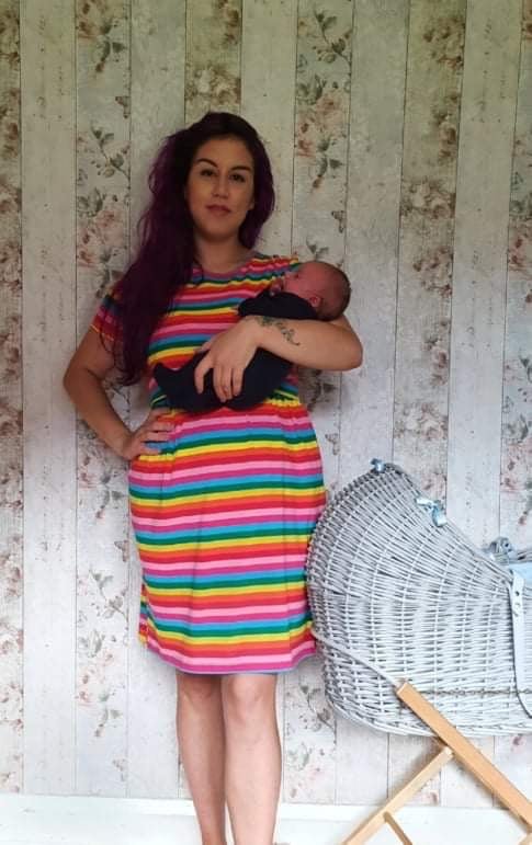 Rainbow Breastfeeding Skater Dress