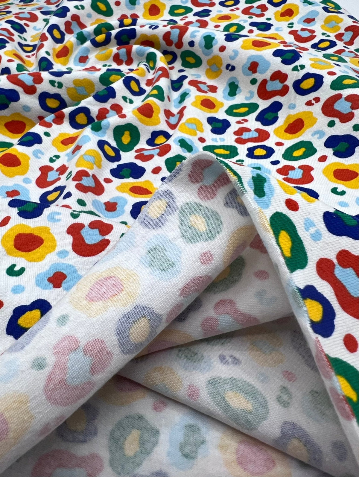 Rainbow Leopard Cotton Stretch Jersey 200 GSM 95/5 Lycra 4 Way Stretch