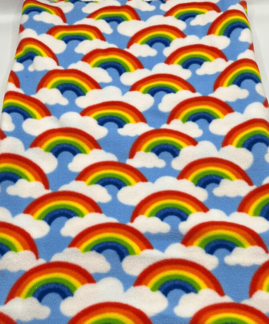 Rainbow Printed Anti-Pil Polar Fleece Fabric Blanket Loungewear