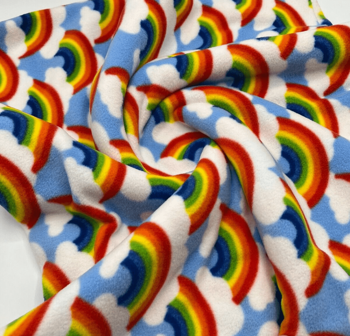 Rainbow Printed Anti-Pil Polar Fleece Fabric Blanket Loungewear