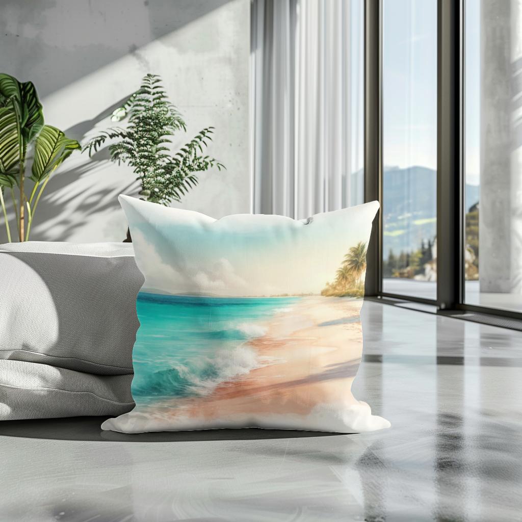 Idyllic Beach Cotton Cushion