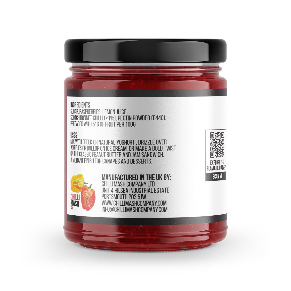 Raspberry Chilli Jam | 190g | Chilli Mash Company | Fruity Fire