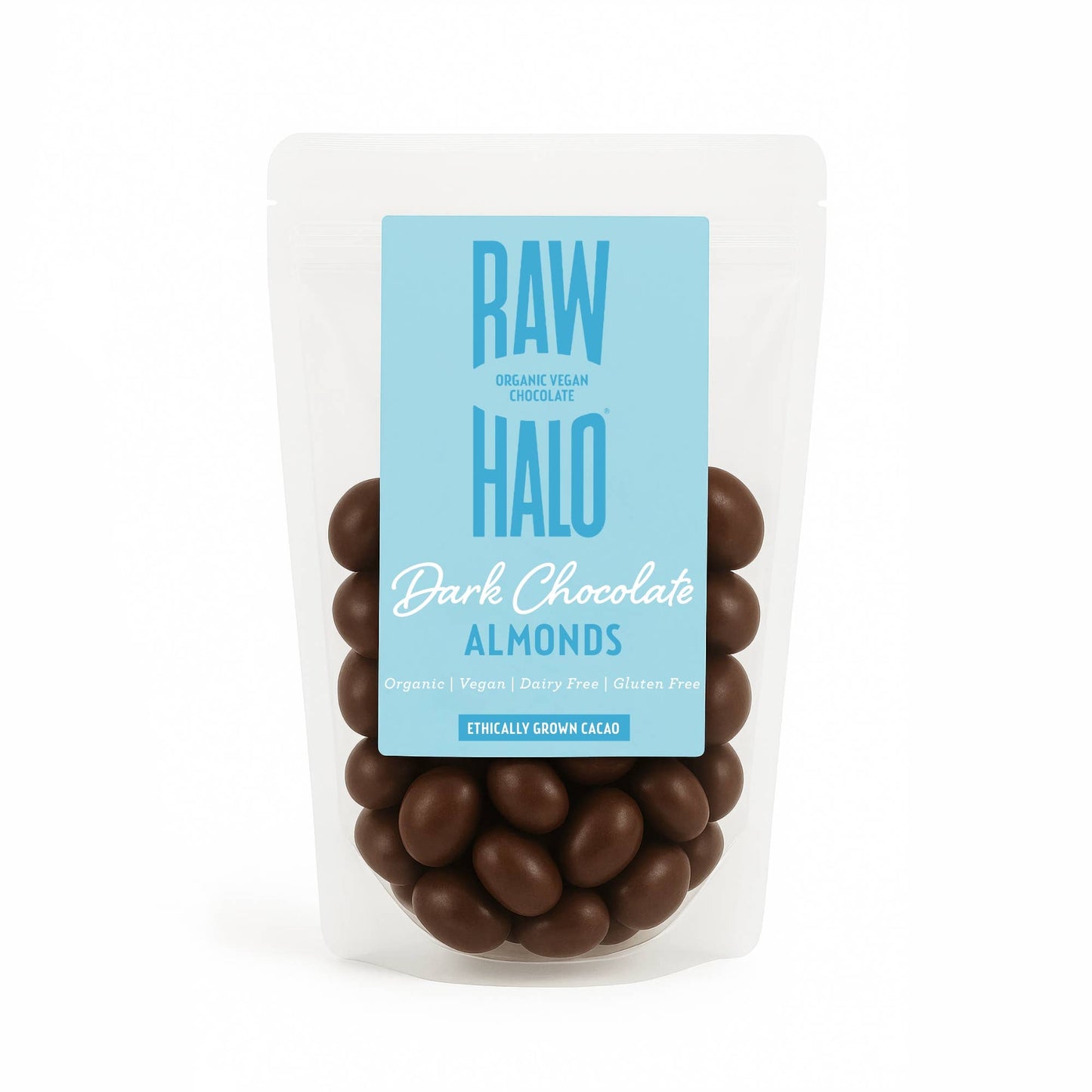 Raw Halo Organic Dark Chocolate Covered Almonds 85g Vegan Snack
