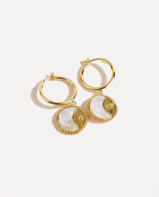 Ray of Sun Mother of Pearl Earrings
