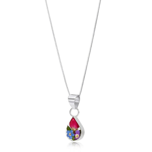 Real flower teardrop pendant necklace necklace by Shrieking Violet