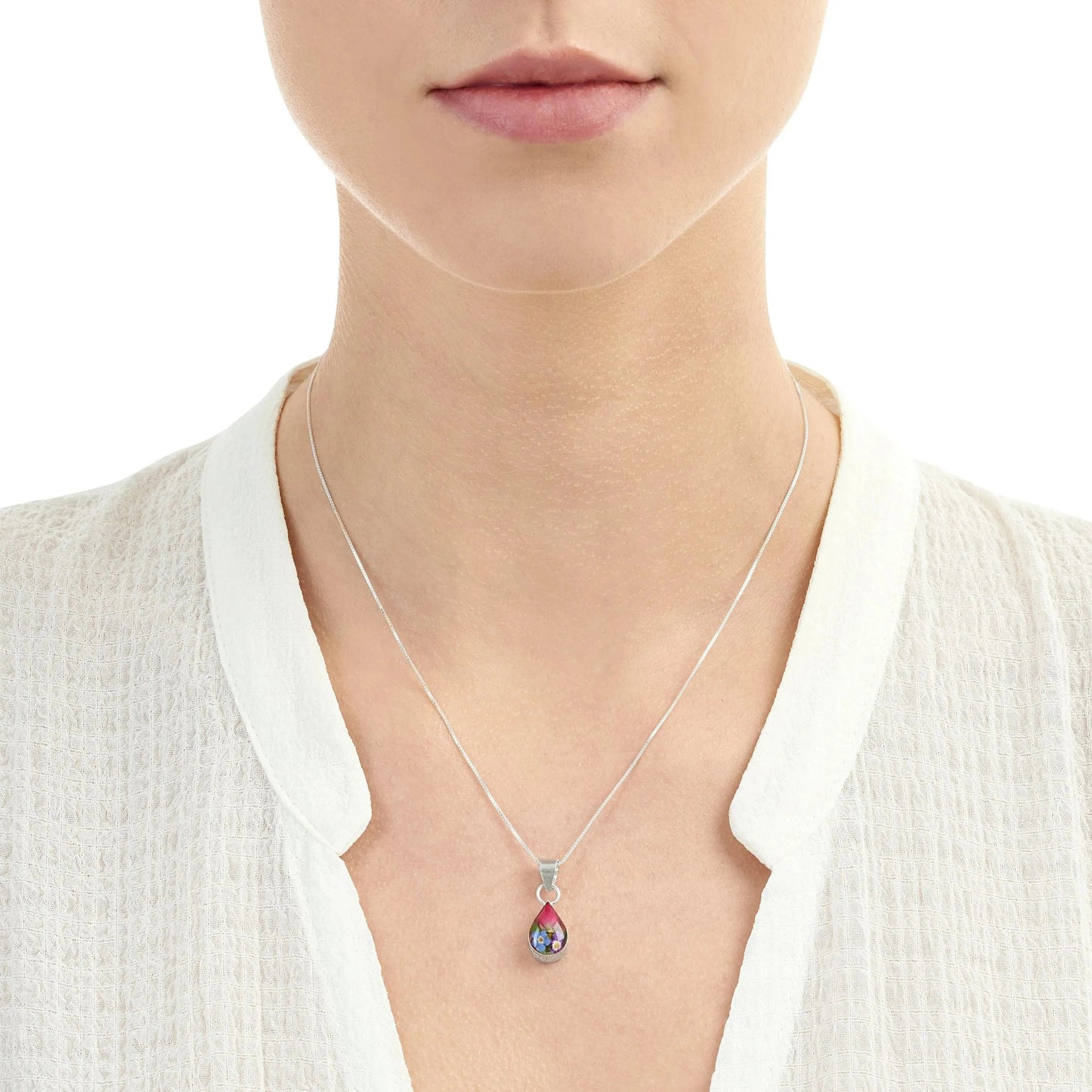 Real flower teardrop pendant necklace necklace by Shrieking Violet