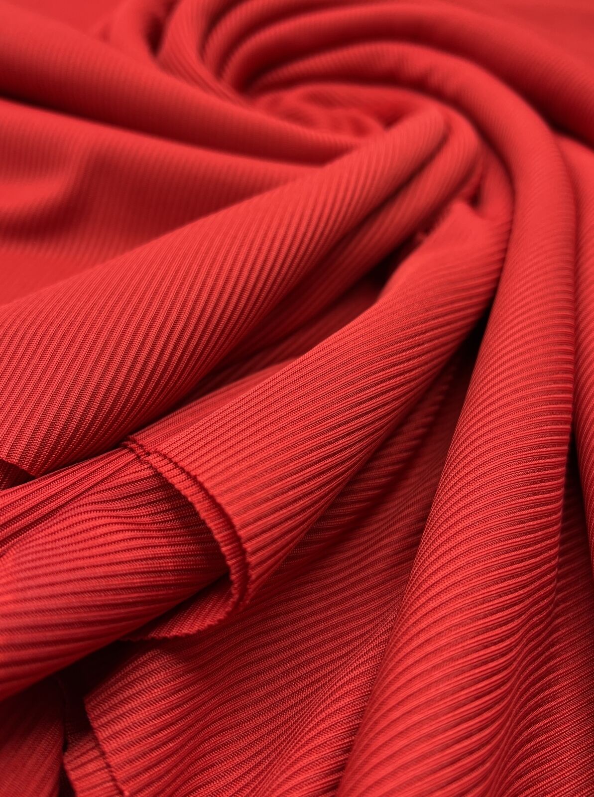 Red 2X1 Fine Rib Stretch Fabric