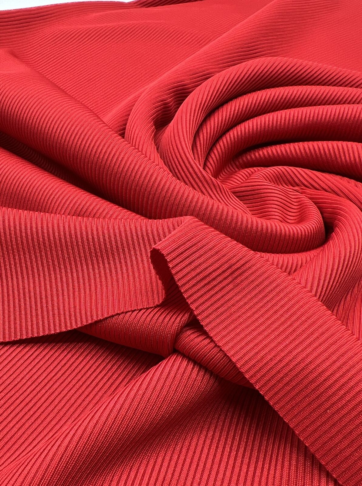Red 2X1 Fine Rib Stretch Fabric