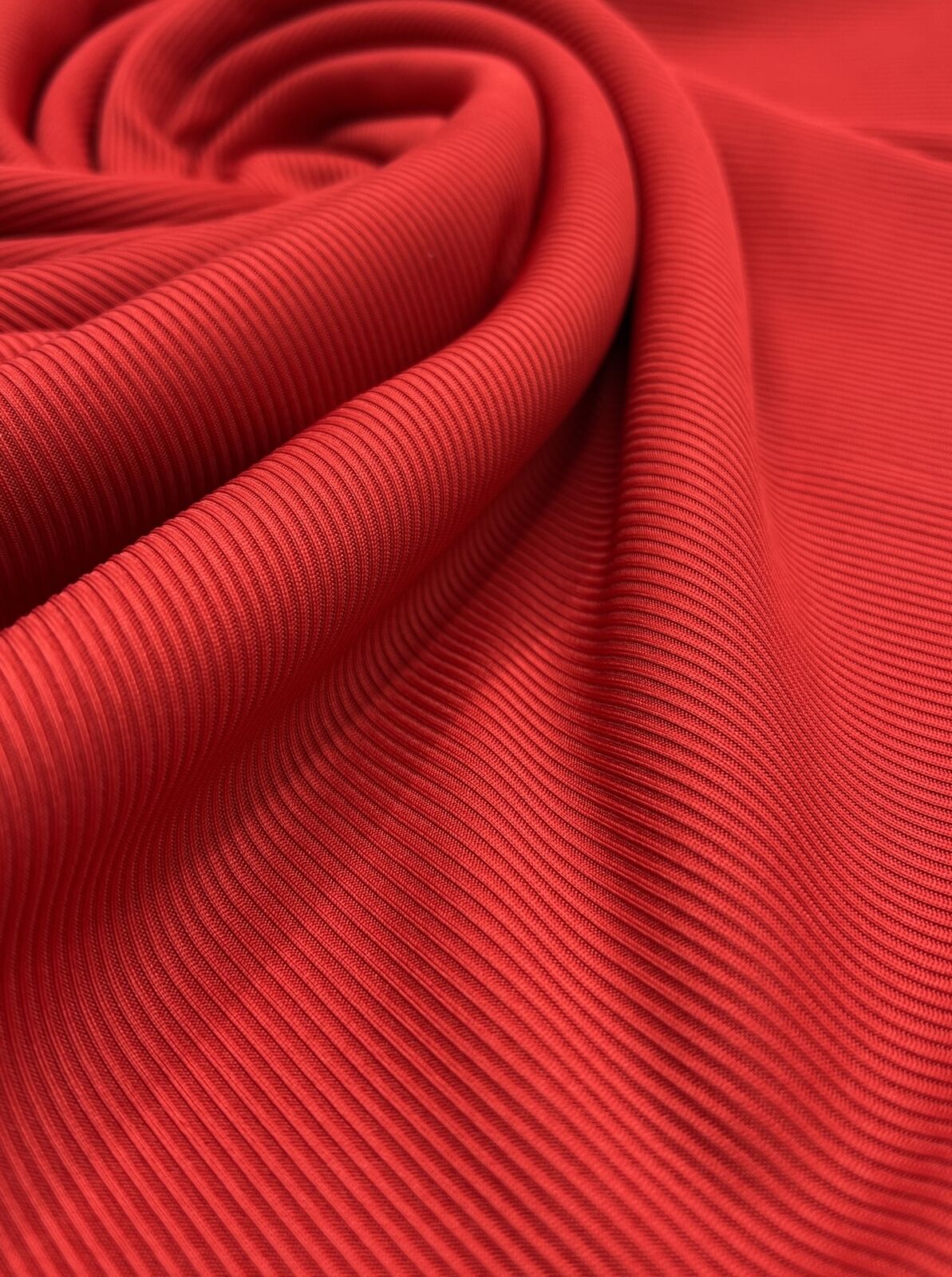 Red 2X1 Fine Rib Stretch Fabric