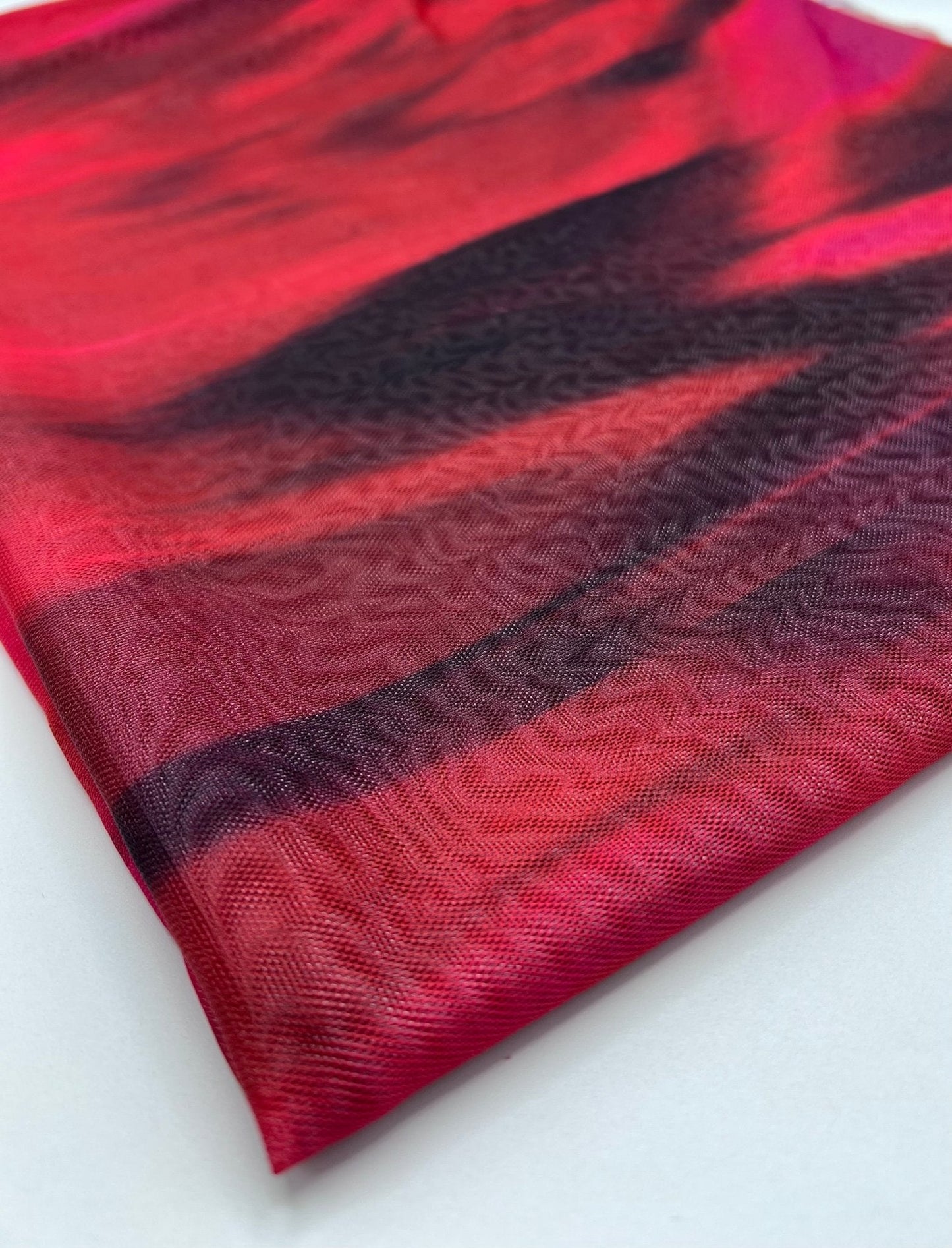 Red Black Mix Mesh Fabric Stretch