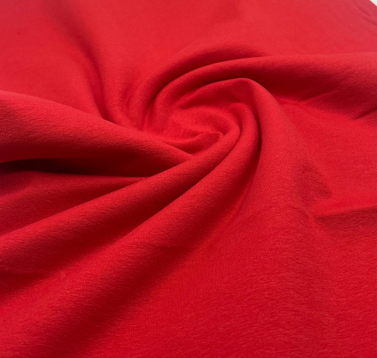Red Cotton Stretch Jersey 200 GSM 95/5 Lycra 4 Way Stretch