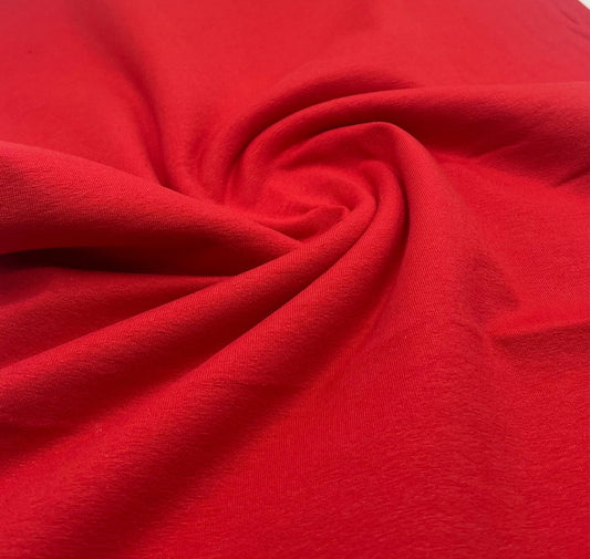 Red Cotton Stretch Jersey 200 GSM 95/5 Lycra 4 Way Stretch