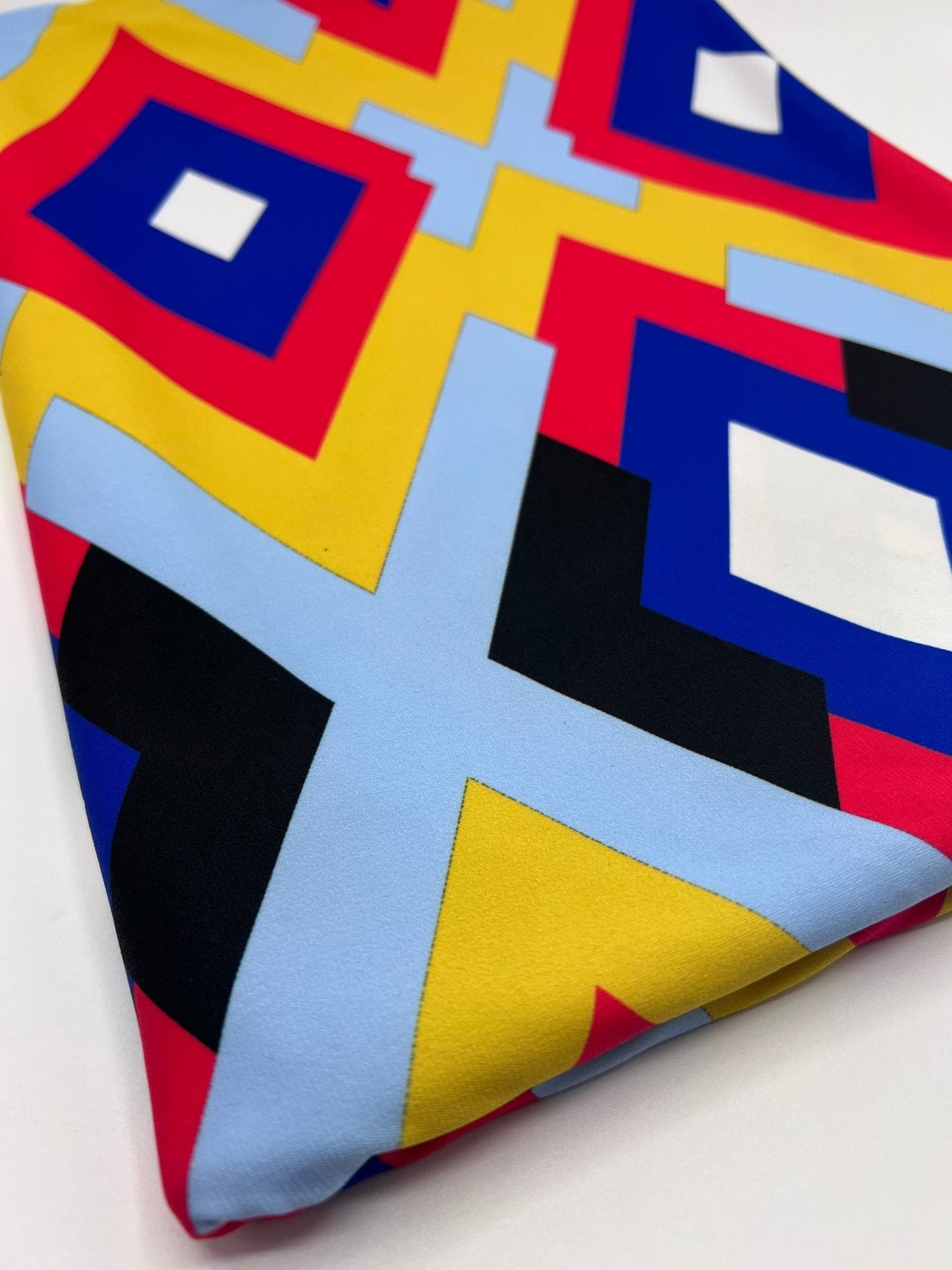 Red Diamond Multi Color ITY Fabric