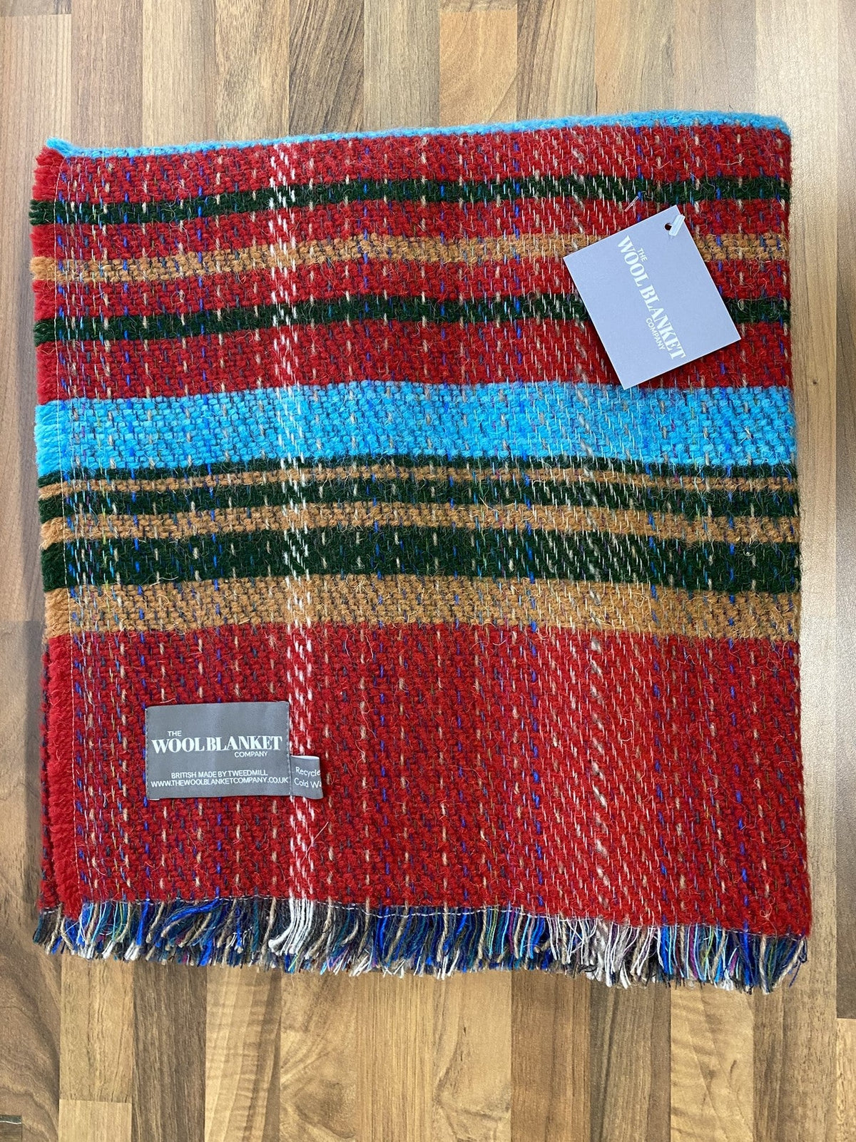 Large Checked Random Recycled Wool Blanket