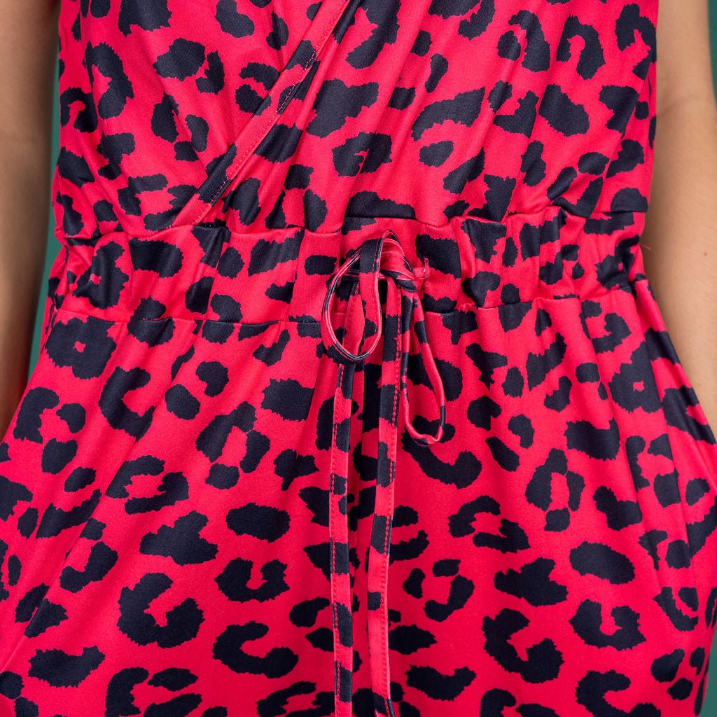 The Breastfeeding Jumpsuit - Red Leopard