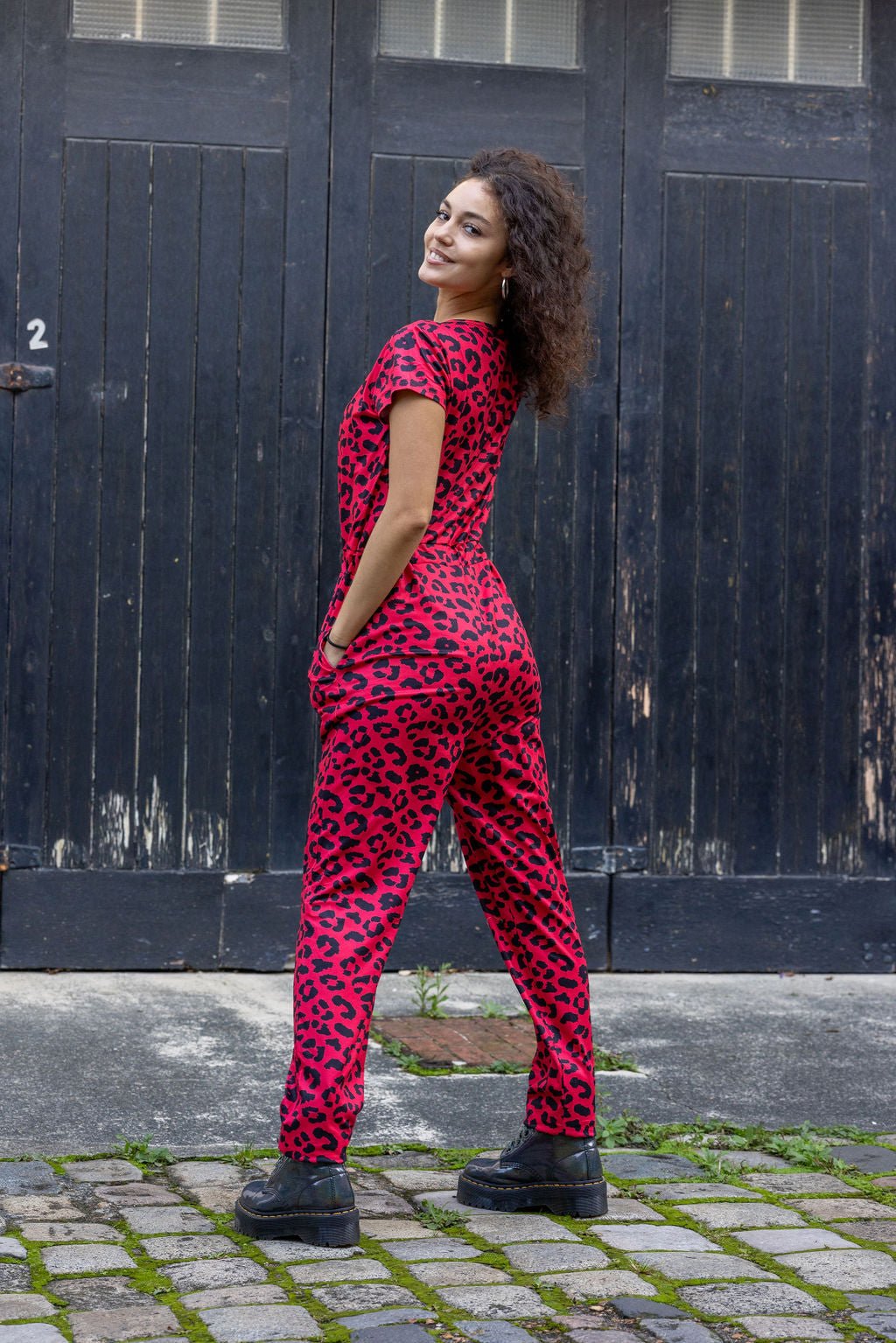 The Breastfeeding Jumpsuit - Red Leopard