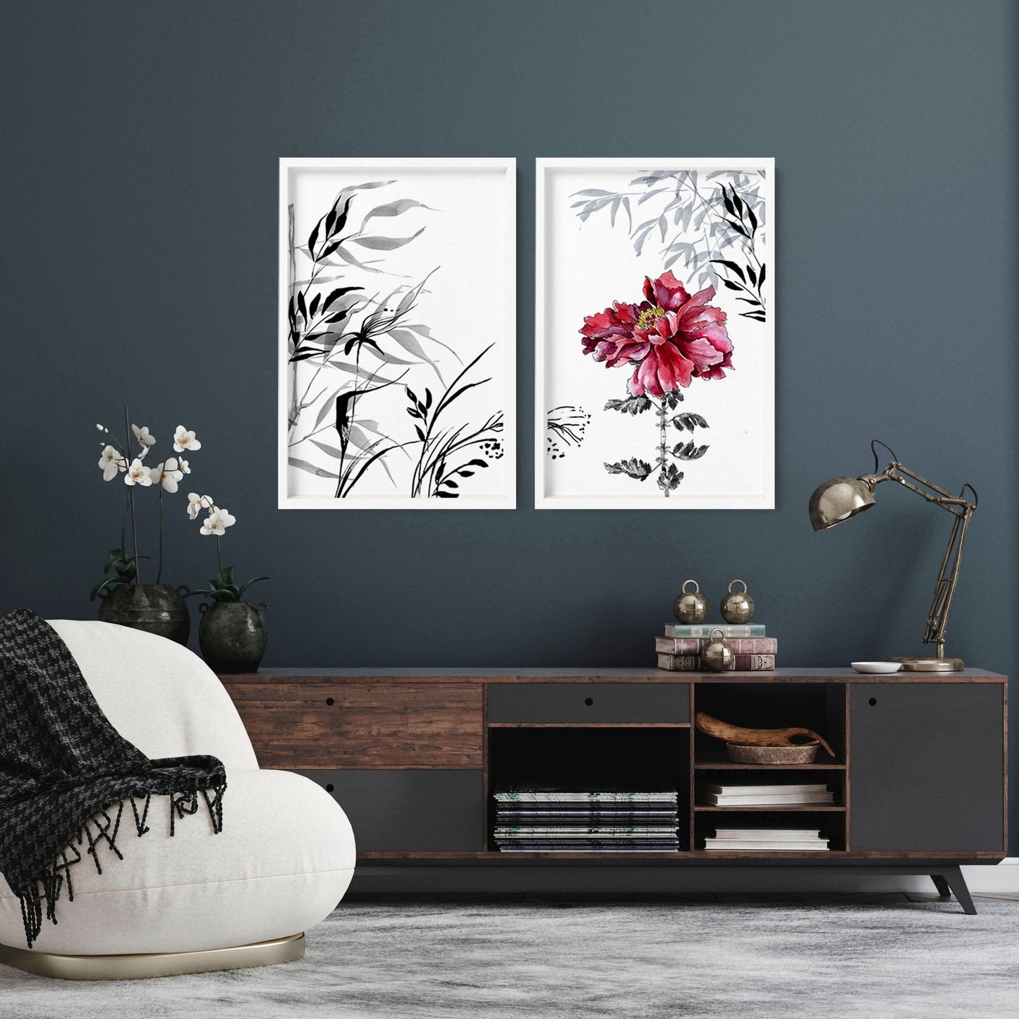 Peony Wall Art | Set of 2 framed wall art
