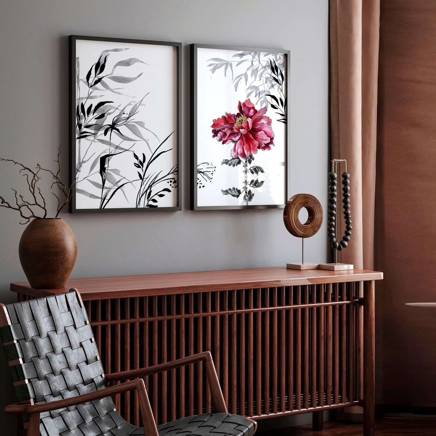 Peony Wall Art | Set of 2 framed wall art