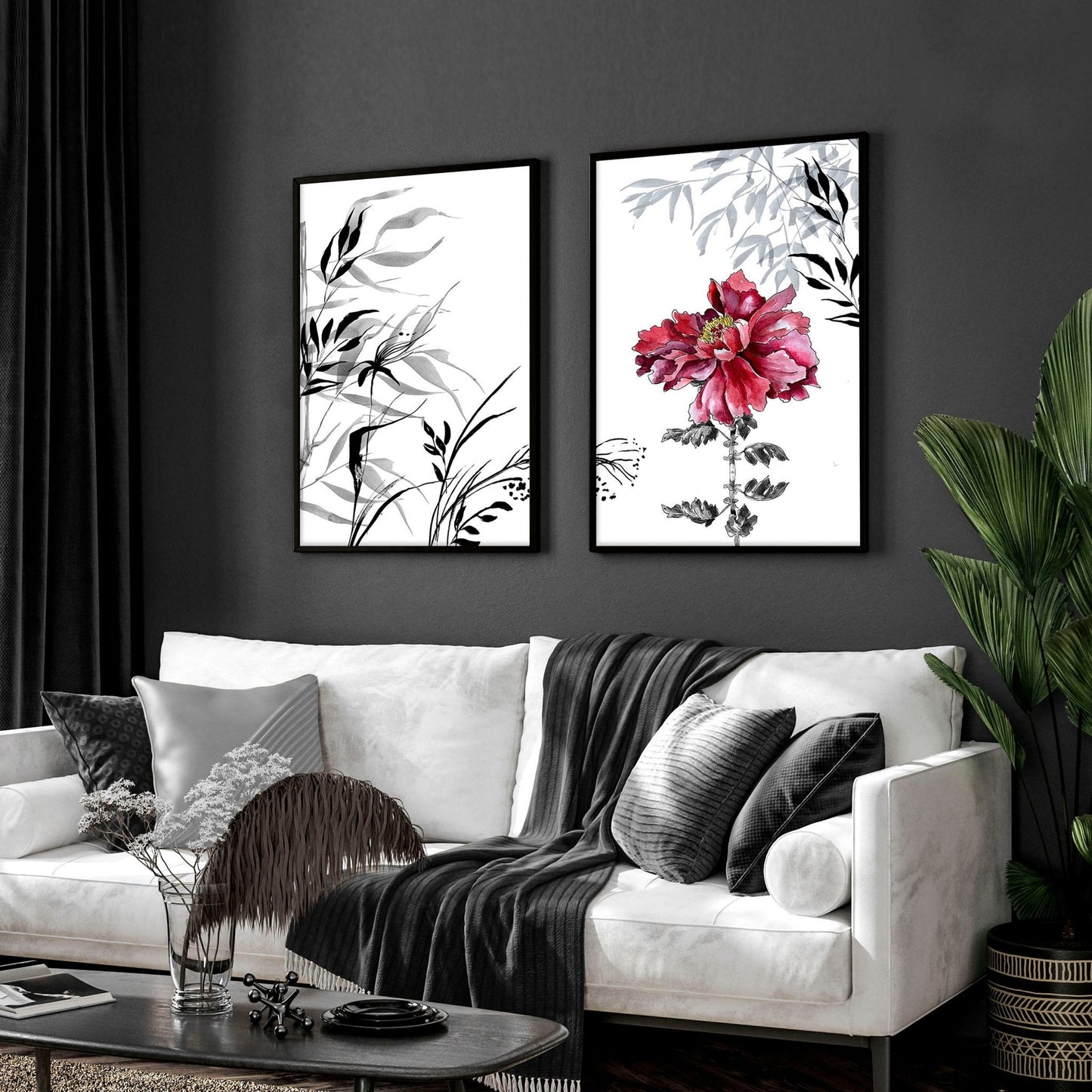 Peony Wall Art | Set of 2 framed wall art