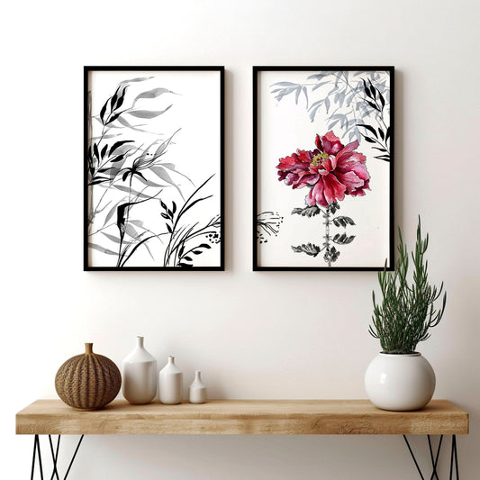Peony Wall Art | Set of 2 framed wall art