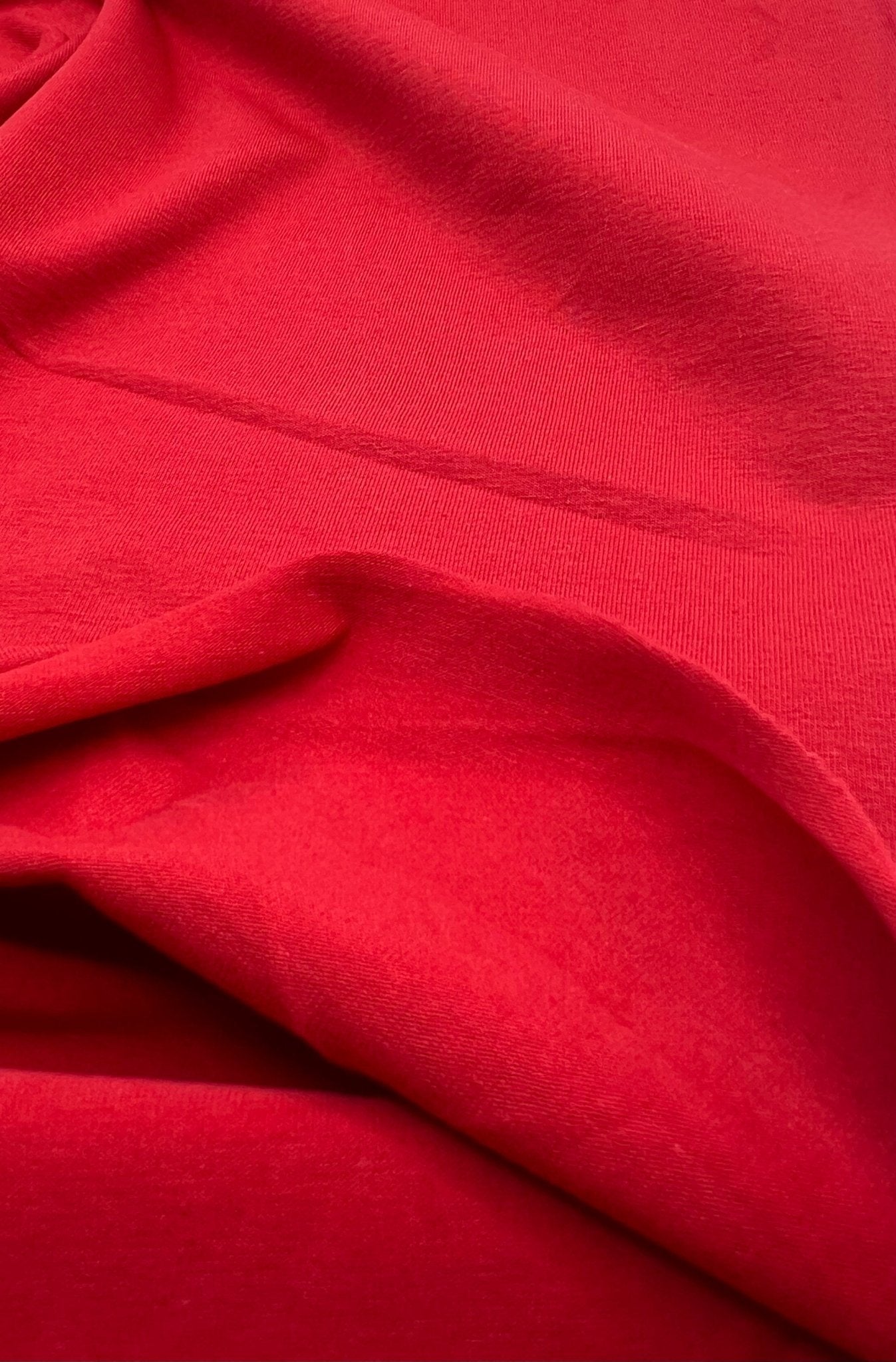 Red Cotton Stretch Jersey 240 GSM 92/8 Lycra 4 Way Stretch