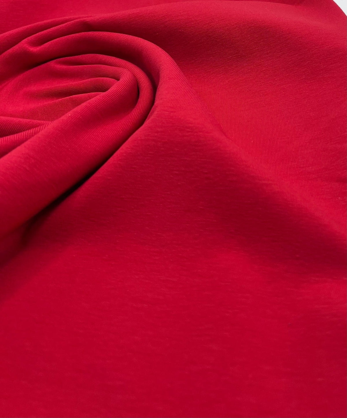 Red Cotton Stretch Jersey 240 GSM 92/8 Lycra 4 Way Stretch