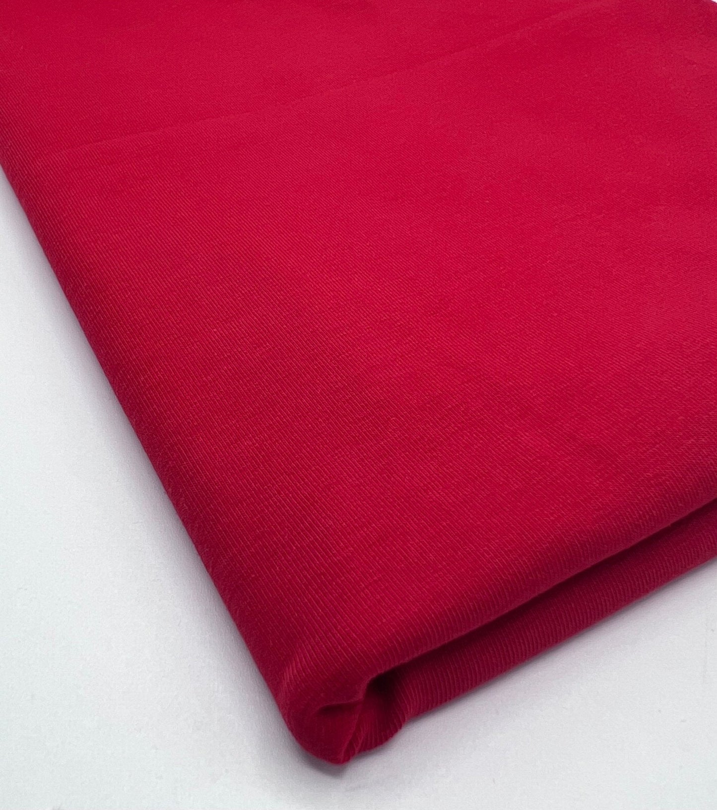 Red Cotton Stretch Jersey 240 GSM 92/8 Lycra 4 Way Stretch