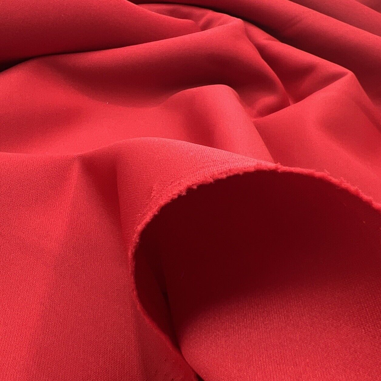 Red Plain Scuba 4 Way Stretch Smooth Jersey Fabric