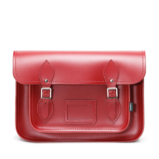 Handmade Leather Satchel - Red