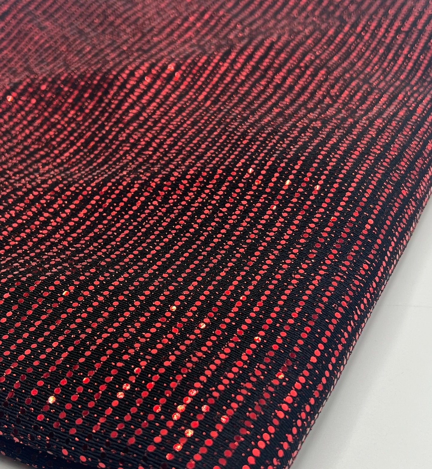 Red Sequin Nylon Metallic Sparkle Stretch Fabric