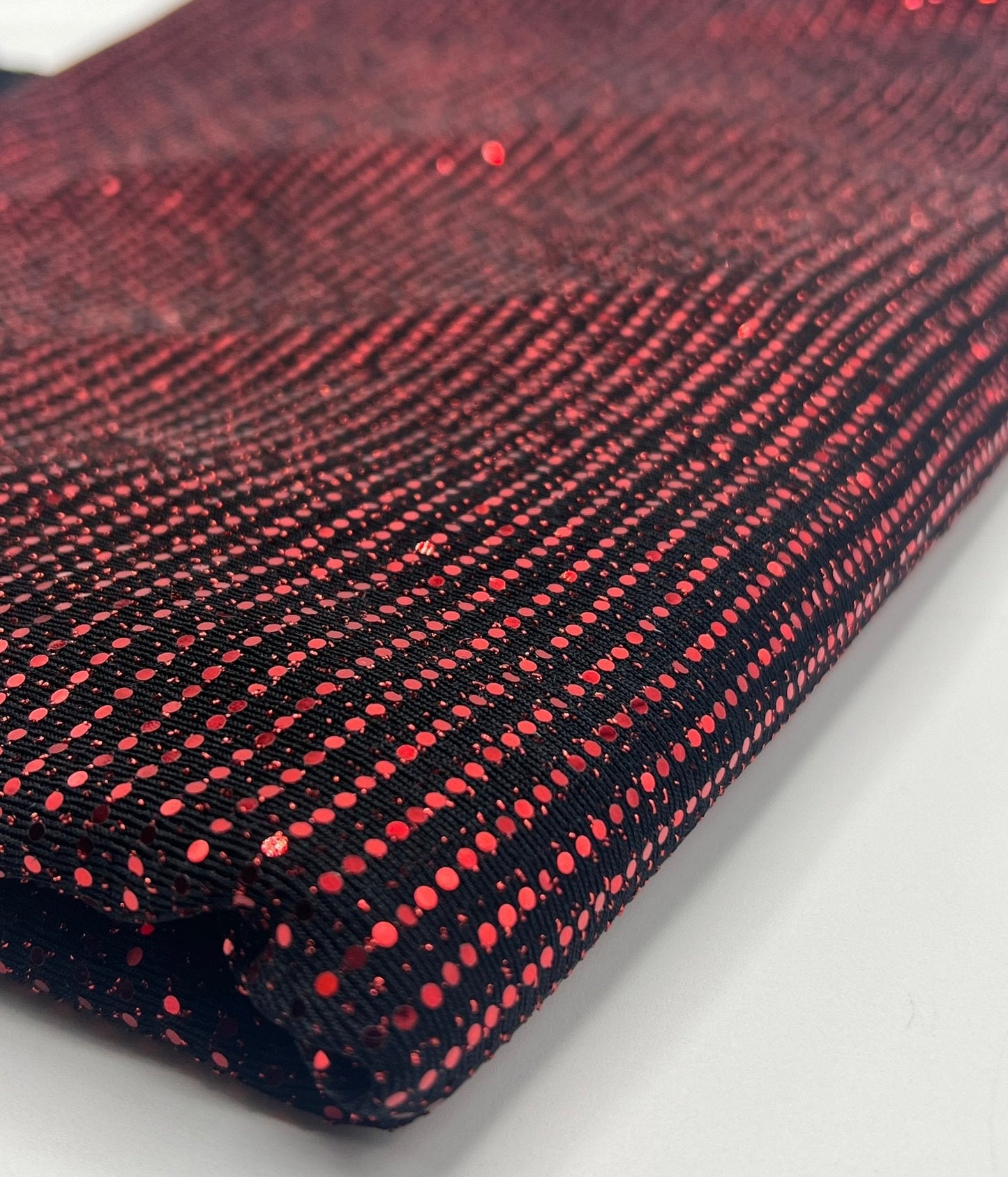 Red Sequin Nylon Metallic Sparkle Stretch Fabric