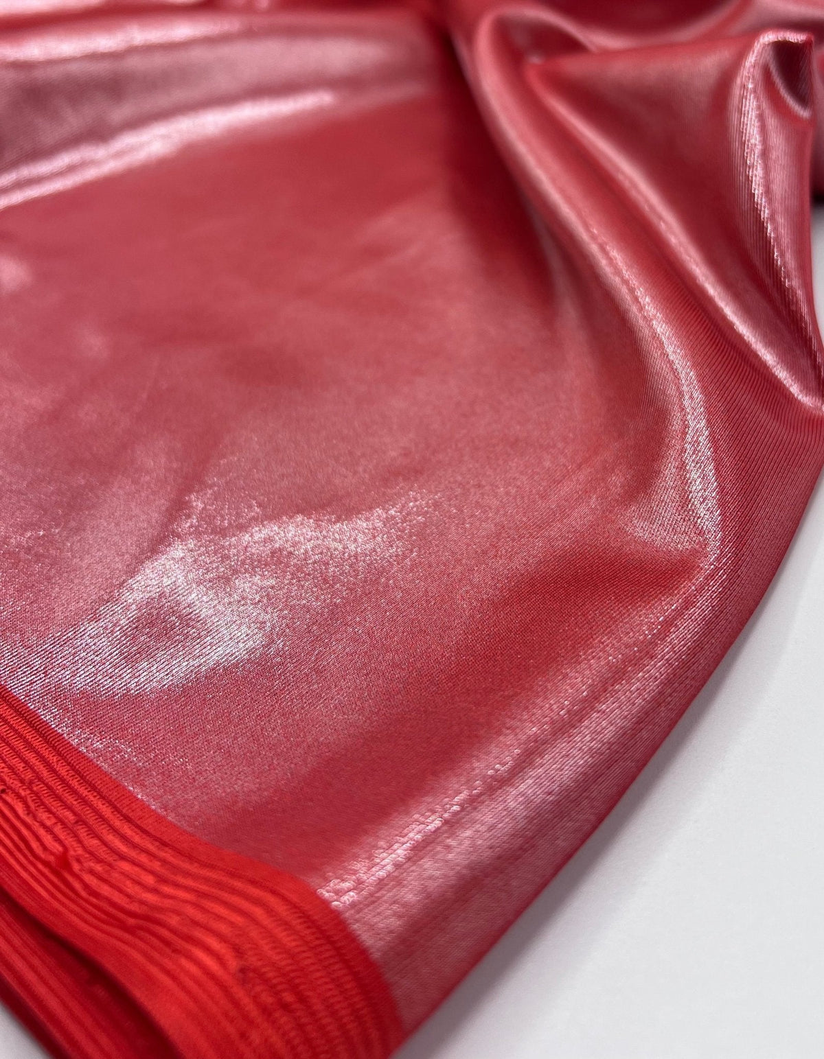 Red Shiny Foil Swimwear / Sportswear 4 Way Stretch Fabric