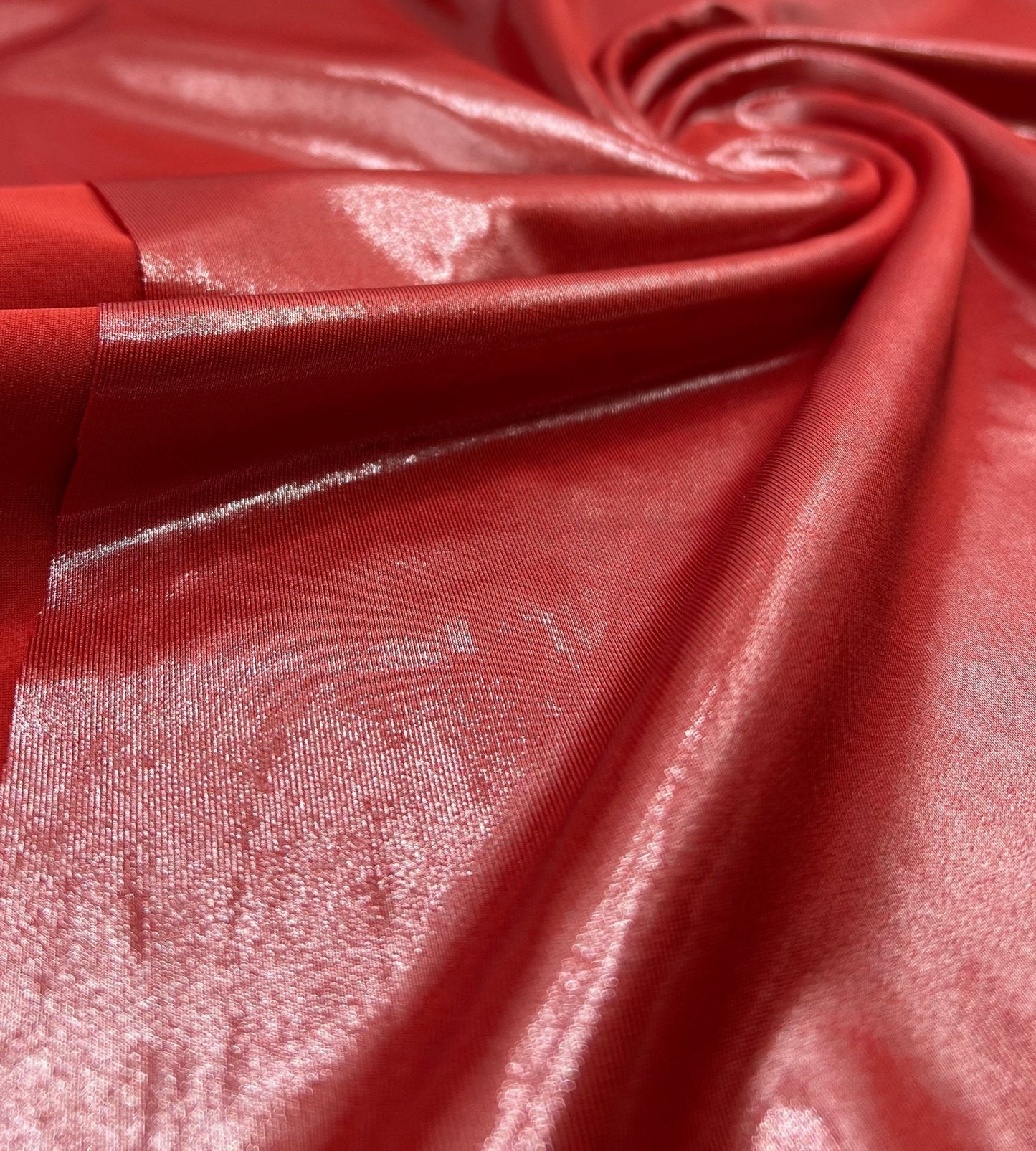 Red Shiny Foil Swimwear / Sportswear 4 Way Stretch Fabric