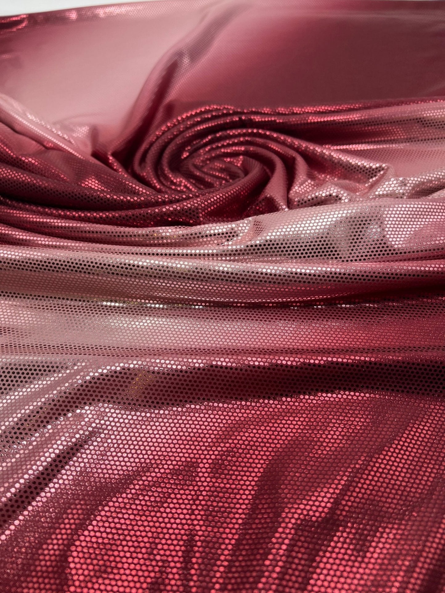 Red Silver Shiny Sequin Soft Touch 2 Way Stretch Fabric