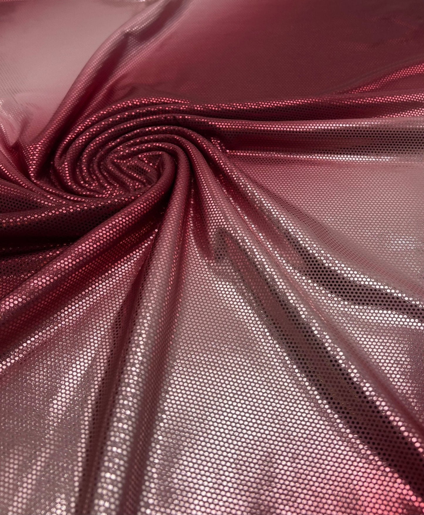 Red Silver Shiny Sequin Soft Touch 2 Way Stretch Fabric