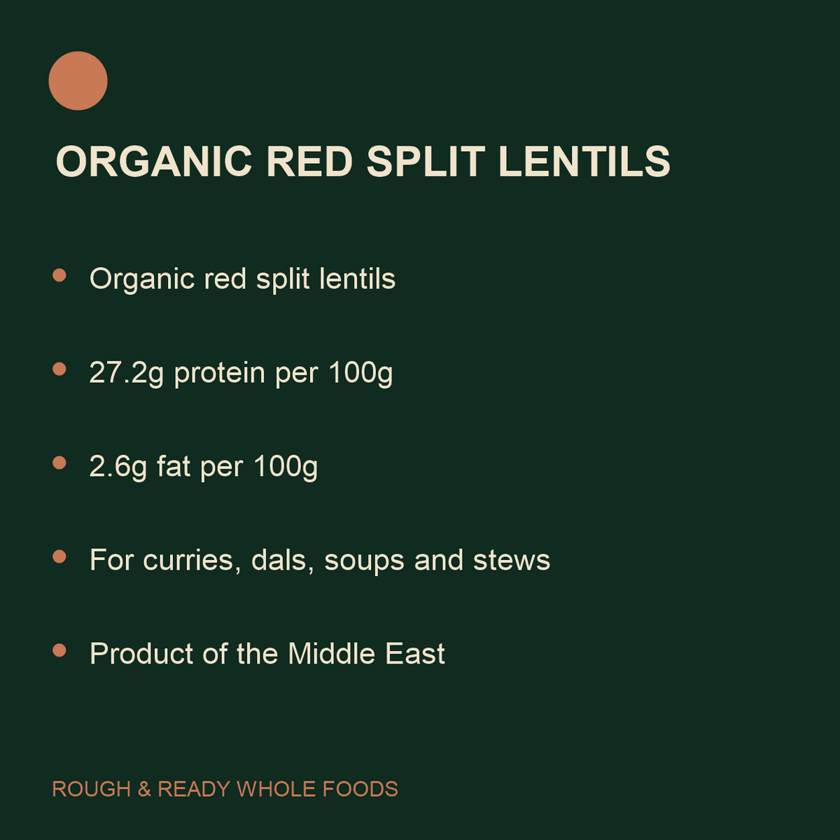Infinity Foods Organic Red Split Lentils