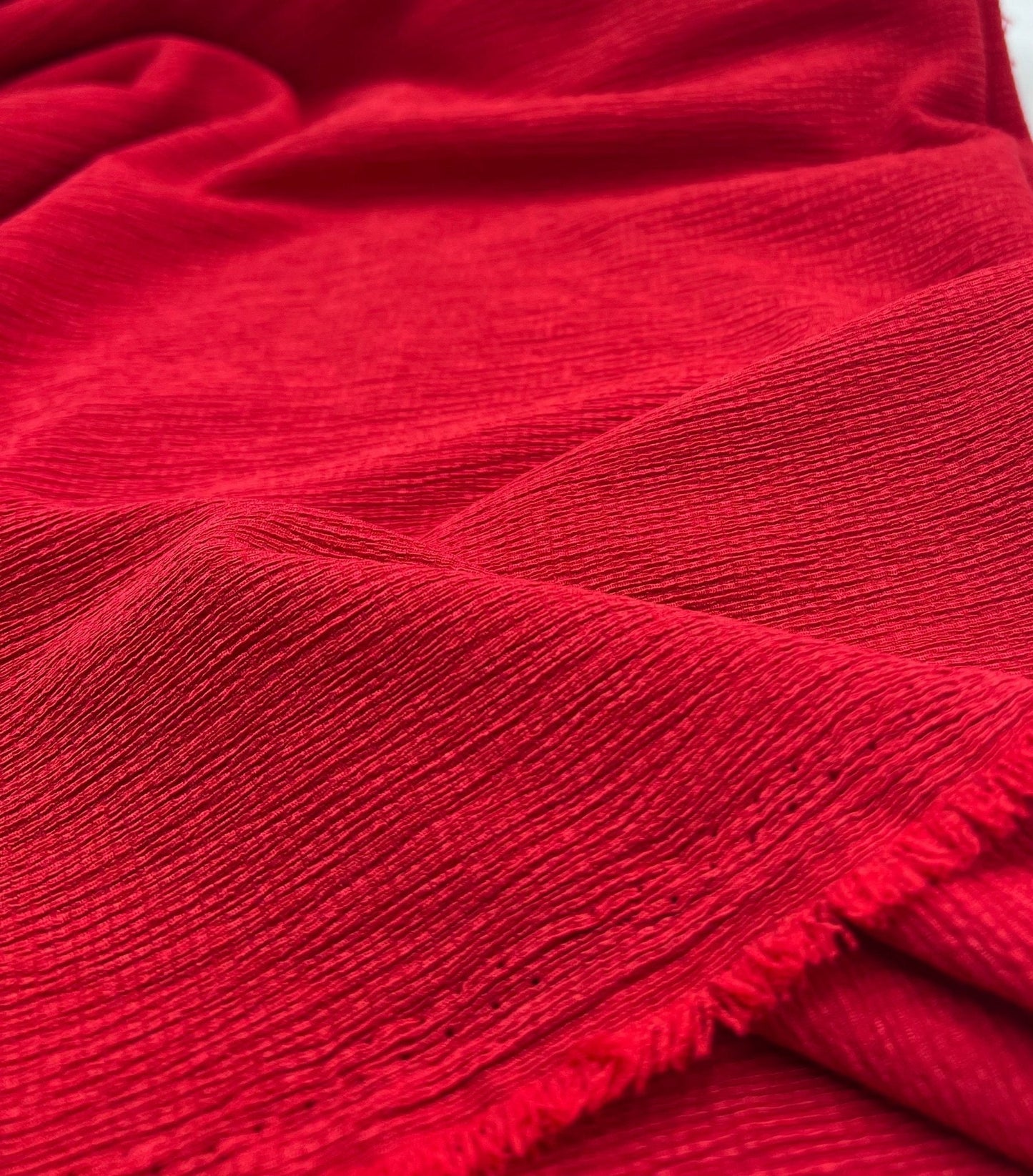 Red Textured Tree Bark Stretch Dress Craft Fabric