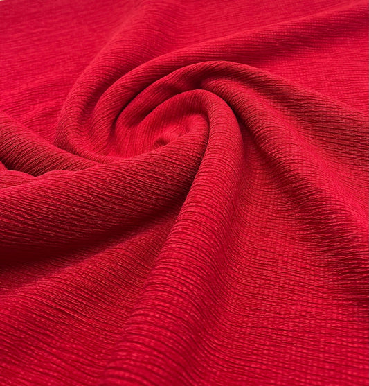Red Textured Tree Bark Stretch Dress Craft Fabric