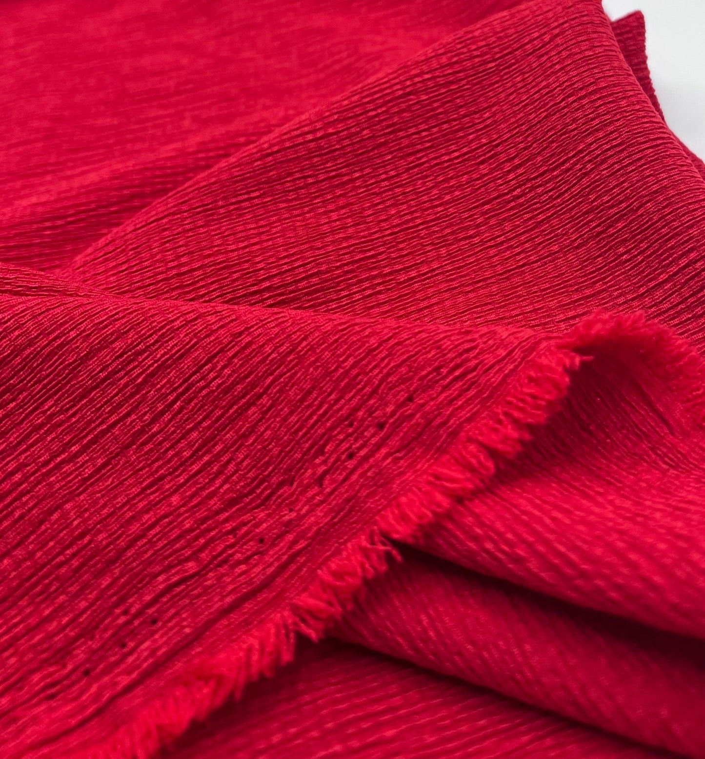 Red Textured Tree Bark Stretch Dress Craft Fabric