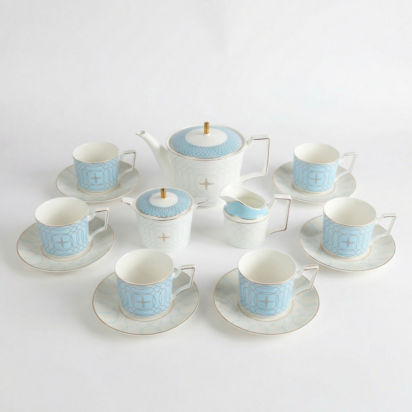 The Regent Blue Tea Set