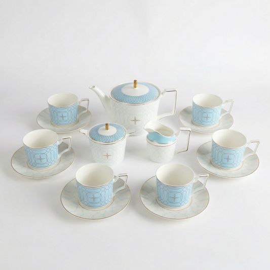 The Regent Blue Tea Set