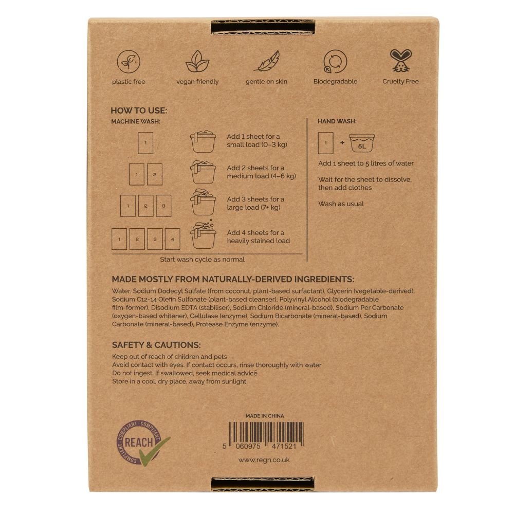 Bio Laundry Detergent Sheets With Enzyme-Powered Stain Removing