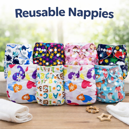 Reusable Baby Cloth Nappies With Insert - Choice of 11 Designs